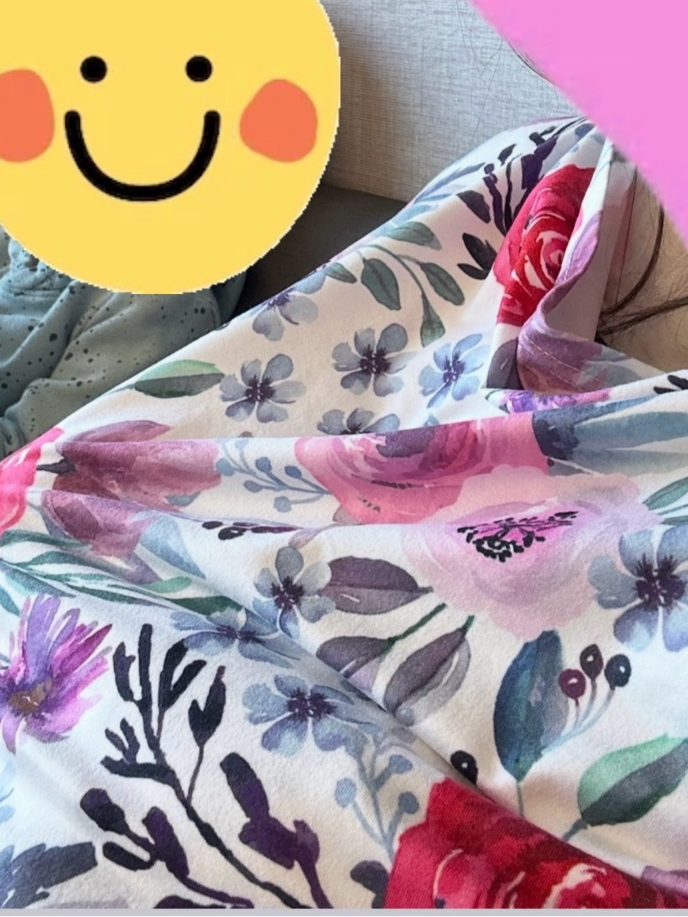 Floral Car Seat Cover - Pink & White Nursing Cover - Picture 4 of 5